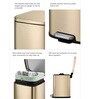 Gold Soft-Close Bathroom Trash Can 6L Stainless Steel Pedal Bin with Lid & Liner