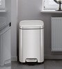 Elegant Metallic Soft-Close Bathroom Trash Can 6L Stainless Steel Pedal Bin with Lid & Liner