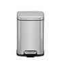 Elegant Metallic Soft-Close Bathroom Trash Can 6L Stainless Steel Pedal Bin with Lid & Liner