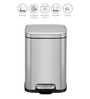Elegant Metallic Soft-Close Bathroom Trash Can 6L Stainless Steel Pedal Bin with Lid & Liner