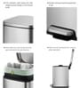 Elegant Metallic Soft-Close Bathroom Trash Can 6L Stainless Steel Pedal Bin with Lid & Liner