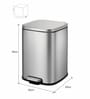 Elegant Metallic Soft-Close Bathroom Trash Can 6L Stainless Steel Pedal Bin with Lid & Liner