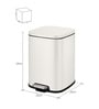 White Soft-Close Bathroom Trash Can 6L Stainless Steel Pedal Bin with Lid & Liner