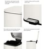 White Soft-Close Bathroom Trash Can 6L Stainless Steel Pedal Bin with Lid & Liner