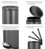 Grey Soft-Close Stainless Steel Trash Can for Home & Kitchen 8 Litre