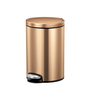 Brown Soft-Close Stainless Steel Trash Can for Home & Kitchen 12 Litre