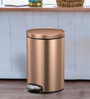 Brown Soft-Close Stainless Steel Trash Can 5 Litre