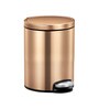 Brown Soft-Close Stainless Steel Trash Can 5 Litre