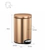 Brown Soft-Close Stainless Steel Trash Can for Home & Kitchen 8 Litre