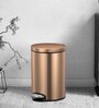 Brown Soft-Close Stainless Steel Trash Can for Home & Kitchen 8 Litre