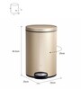 Gold Soft-Close Stainless Steel Trash Can for Home & Kitchen 12 Litre
