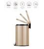 Gold Soft-Close Stainless Steel Trash Can for Home & Kitchen 12 Litre