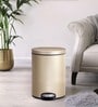 Beige Soft-Close Stainless Steel Trash Can for Home & Kitchen 5 Litre