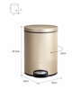 Beige Soft-Close Stainless Steel Trash Can for Home & Kitchen 5 Litre