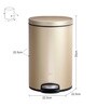 Gold Soft-Close Stainless Steel Trash Can for Home & Kitchen 8 Litre