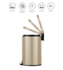 Gold Soft-Close Stainless Steel Trash Can for Home & Kitchen 8 Litre