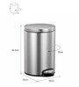 Silver Soft-Close Stainless Steel Trash Can for Home & Kitchen 12 Litre