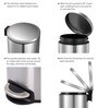 Silver Soft-Close Stainless Steel Trash Can for Home & Kitchen 12 Litre