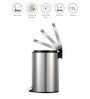 Silver Soft-Close Stainless Steel Trash Can for Home & Kitchen 12 Litre