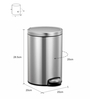 Silver Soft-Close Stainless Steel Trash Can for Home & Kitchen 5 Litre