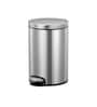 Silver Soft-Close Stainless Steel Trash Can for Home & Kitchen 5 Litre