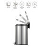 Silver Soft-Close Stainless Steel Trash Can for Home & Kitchen 8 Litre
