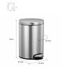Silver Soft-Close Stainless Steel Trash Can for Home & Kitchen 8 Litre