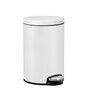 White Soft-Close Stainless Steel Trash Can for Home & Kitchen 12 Litre