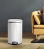 White Soft-Close Stainless Steel Trash Can for Home & Kitchen 12 Litre