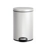 White Soft-Close Stainless Steel Trash Can for Home & Kitchen 12 Litre