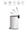 White Soft-Close Stainless Steel Trash Can for Home & Kitchen 12 Litre