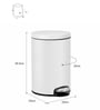 White Soft-Close Stainless Steel Trash Can for Home & Kitchen 12 Litre