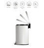 White Soft-Close Stainless Steel Trash Can for Home & Kitchen 5 Litre