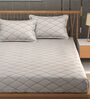 Light Pink Soft Cotton Breathable and Wrinkel Free Double Fitted Bedsheet with 2 Pillow Covers