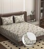 Cream Soft Cotton Breathable and Wrinkel Free Double Fitted Bedsheet with 2 Pillow Covers