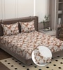 Brown Soft Cotton Breathable and Wrinkel Free Double Fitted Bedsheet with 2 Pillow Covers