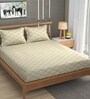 Beige Soft Cotton Breathable and Wrinkel Free Double Fitted Bedsheet with 2 Pillow Covers