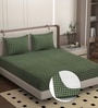 Green Soft Cotton Breathable and Wrinkel Free Double Fitted Bedsheet with 2 Pillow Covers