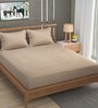 Brown Soft Cotton Breathable and Wrinkel Free Double Fitted Bedsheet with 2 Pillow Covers