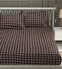 Brown Soft Cotton Breathable and Wrinkel Free Double Fitted Bedsheet with 2 Pillow Covers