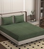 Green Soft Cotton Breathable and Wrinkel Free Double Fitted Bedsheet with 2 Pillow Covers