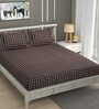 Brown Soft Cotton Breathable and Wrinkel Free Double Fitted Bedsheet with 2 Pillow Covers