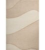 Soft Curved Liner Geometric Rug 3X4'6 ft| Beige & White Carpet Dhurrie