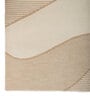 Soft Curved Liner Geometric Rug 3X4'6 ft| Beige & White Carpet Dhurrie
