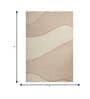 Soft Curved Liner Geometric Rug 3X4'6 ft| Beige & White Carpet Dhurrie