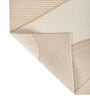 Soft Curved Liner Geometric Rug 3X4'6 ft| Beige & White Carpet Dhurrie