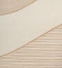 Soft Curved Liner Geometric Rug 3X4'6 ft| Beige & White Carpet Dhurrie