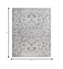 Soft Damask Rug 8X11 ft| Black Ink & Oyster Carpet