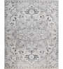 Soft Damask Rug 8X11 ft| Black Ink & Oyster Carpet