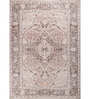 Soft Damask Rug 8X11 ft| Light Gold & Deep Ruby Carpet